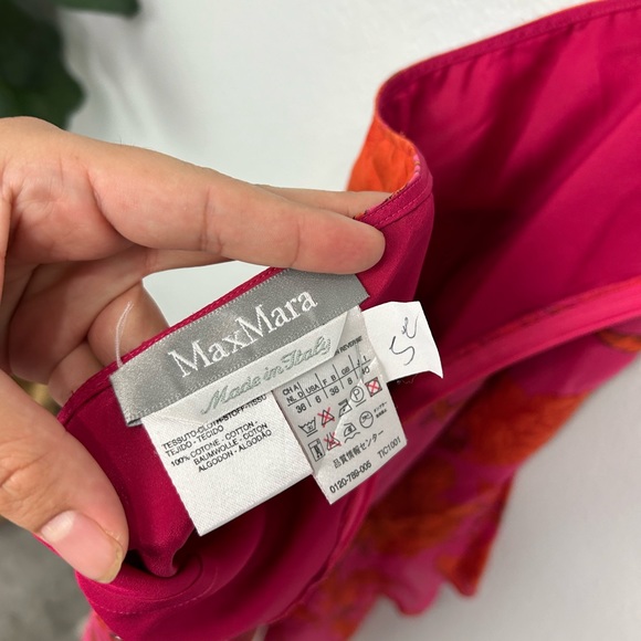 MaxMara Y2K Pink Fuchsia Ruffle Faux Wrap High Waisted MIDI Skirt - Picture 7 of 7